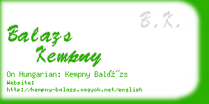 balazs kempny business card